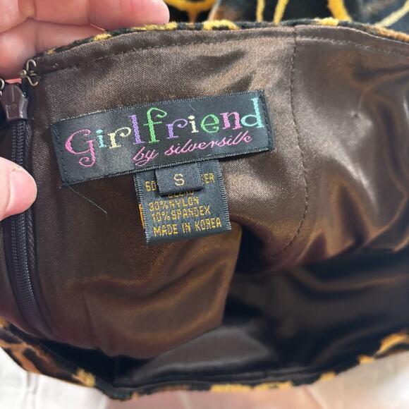 Y2K 90s True Vintage Giraffe Faux Fur Mini Skirt Girlfriend by Silversilk - Picture 3 of 3